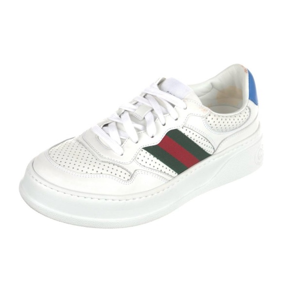 Gucci Web Accent Leather Sneakers - Picture 3 of 6